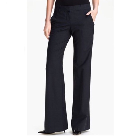 Theory Pants - Theory Emery Tailor Wide Leg Pants in Charcoal